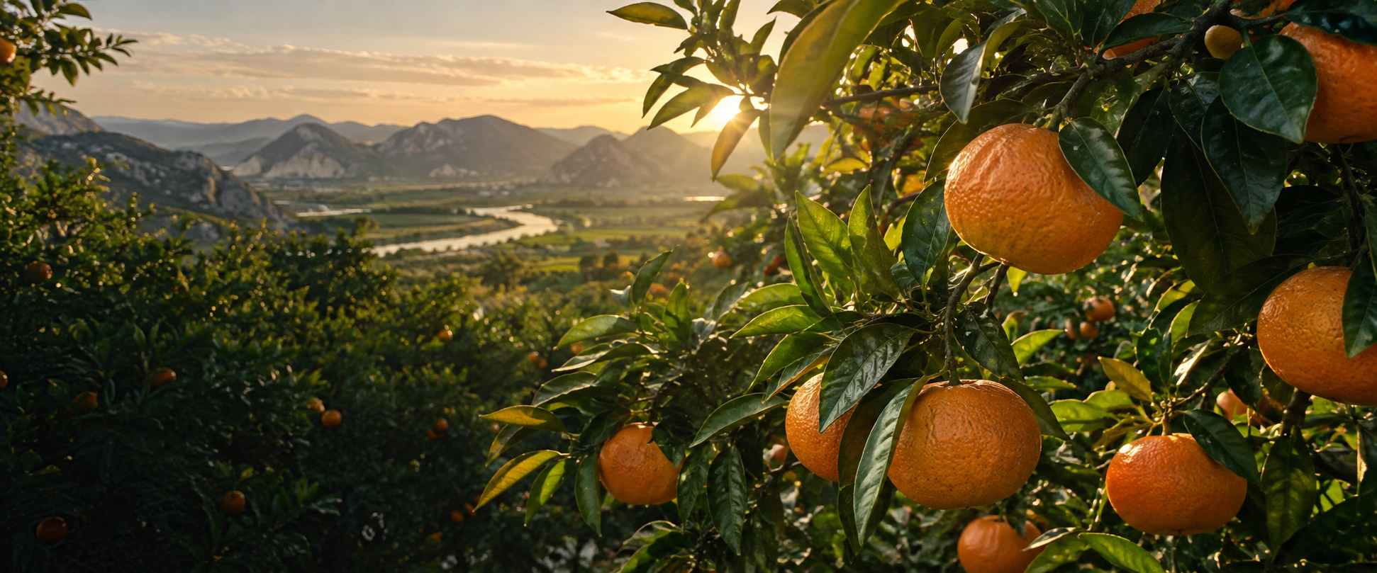 Zrele mandarine u nasadu iznad doline Neretve